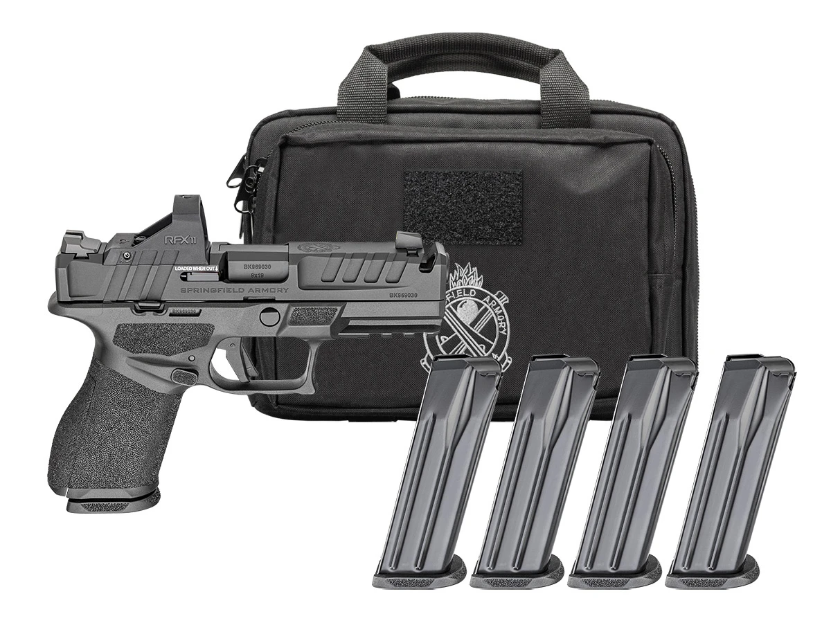 Why Choose the Springfield Armroy Echelon 4.0C Compact Frame 9mm Luger Caliber 4" Barrel Semi Auto Handgun with Carrying Case & 4 Mags? SPRINGFIELD ARMORY Echelon 4.0C 9mm 4" 18rd - Black w/ RFX11 Green Dot & 4 Mags